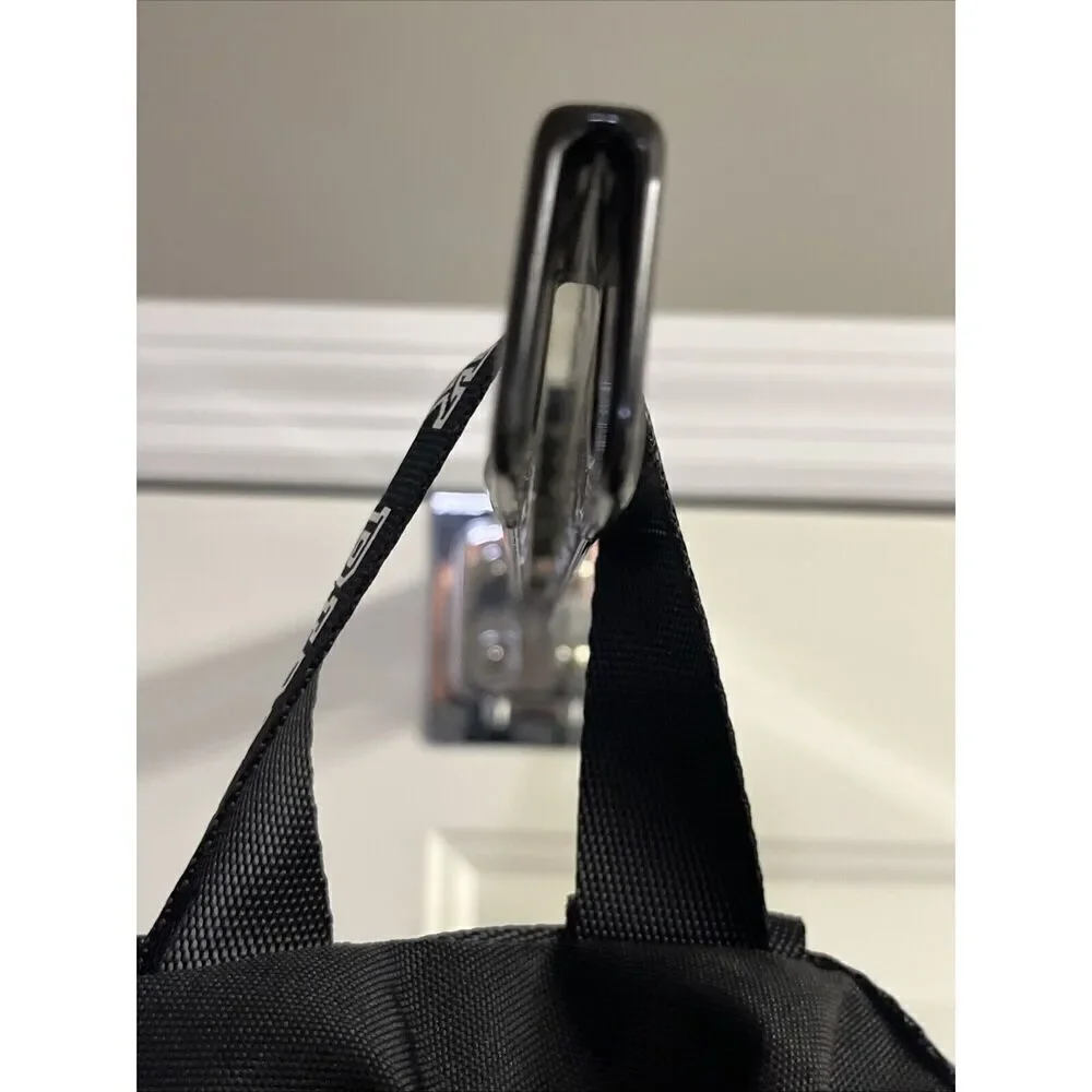 PINK Victoria's Secret Cinch Drawstring Large Back Pack Black/Silver NWOT